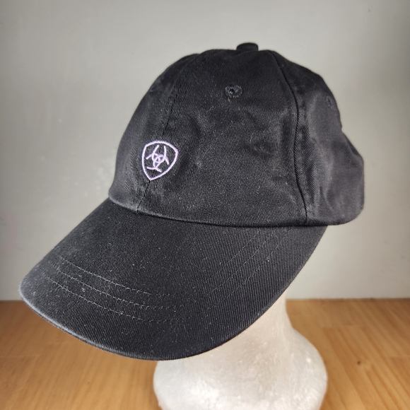Ariat Accessories - Ariat Hat Cap Strap Back Black Patch Logo Fit For A Rider Equestian